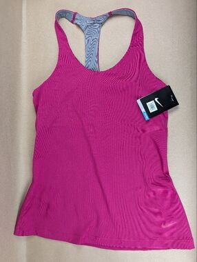 Nike Magenta Racerback Training Tank w/ Built In Shelf Bra 599005 Women's Medium
